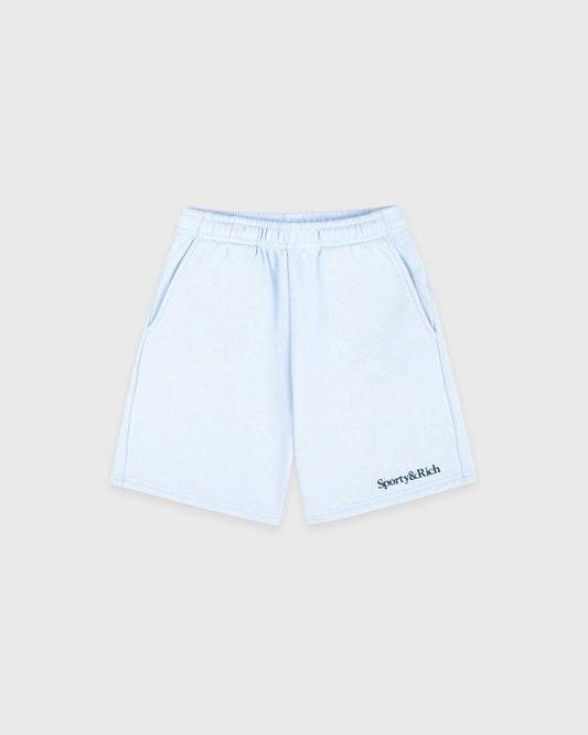 Sporty & Rich Signature Logo Kids Gym Short - Ciel