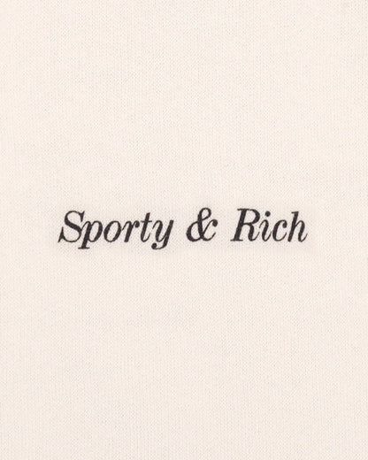 Sporty & Rich Classic Logo Kids Gym Short - Ecru