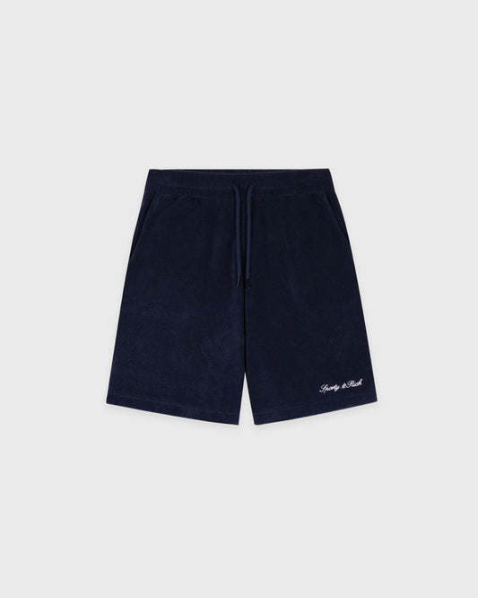 Sporty & Rich Signature Logo Kids Terry Short - Dark Navy