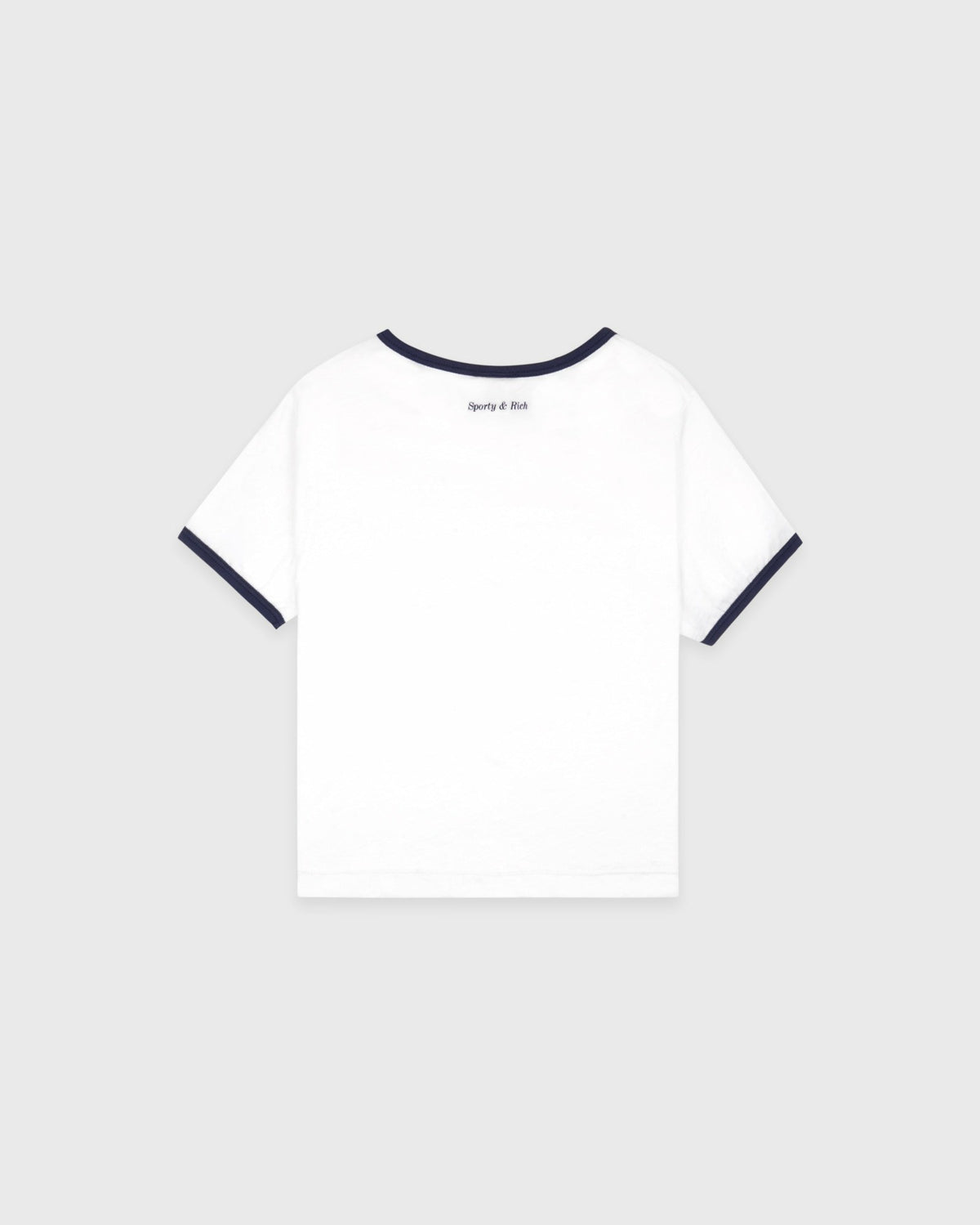 Sporty & Rich Be Nice Kids Ringer Tee - White/Light Navy/Light Navy
