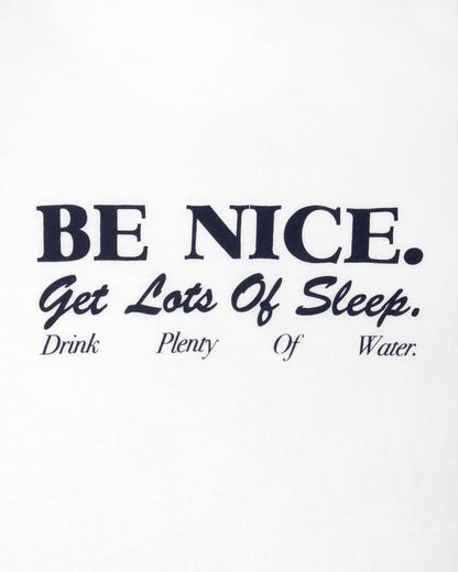 Sporty & Rich Be Nice Kids Ringer Tee - White/Light Navy/Light Navy