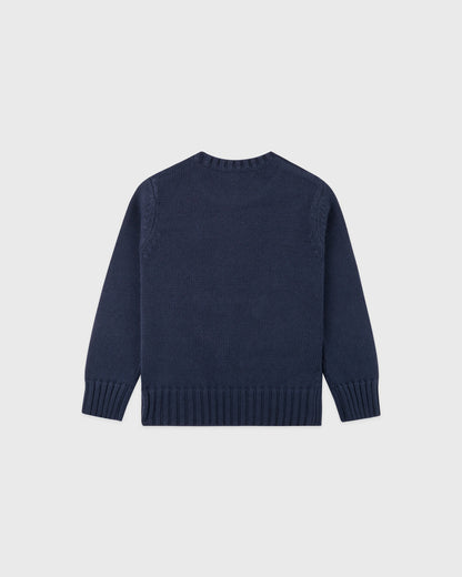 Sporty & Rich NY Crest Kids Knitted Sweater - Light Navy/White