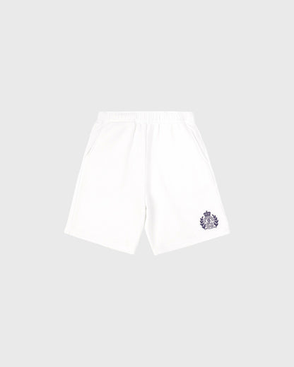 Sporty & Rich NY Crest Kids Gym Short - White/Light Navy