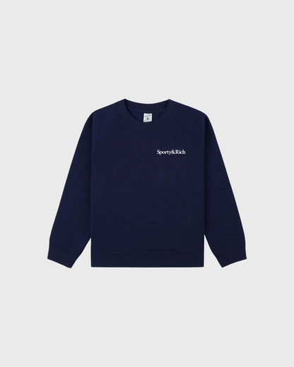 Sporty & Rich Play Tennis Kids Crewneck - Dark Navy