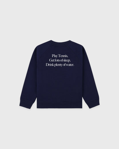 Sporty & Rich Play Tennis Kids Crewneck - Dark Navy