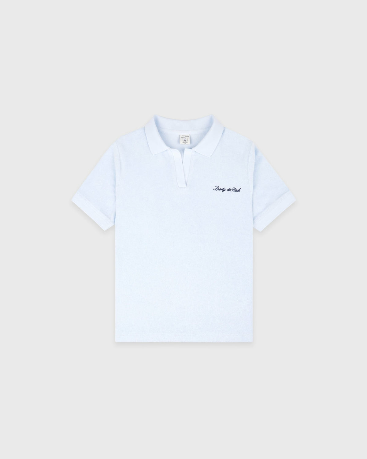 Sporty & Rich Signature Logo Kids Terry Polo - Ciel