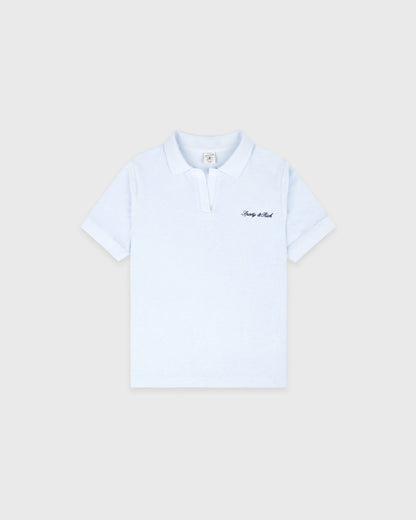 Sporty & Rich Signature Logo Kids Terry Polo - Ciel