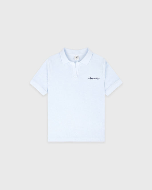 Sporty & Rich Signature Logo Kids Terry Polo - Ciel