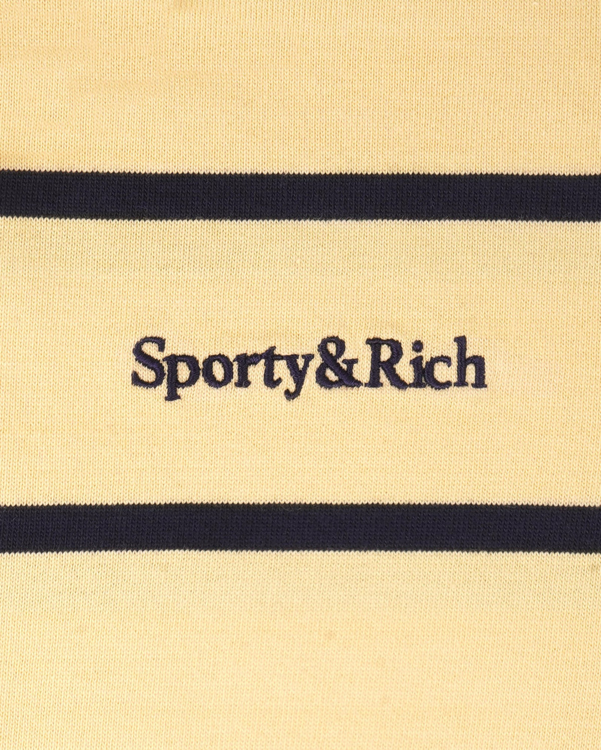 Sporty & Rich Serif Logo Kids Rugby Polo - Almond/Navy