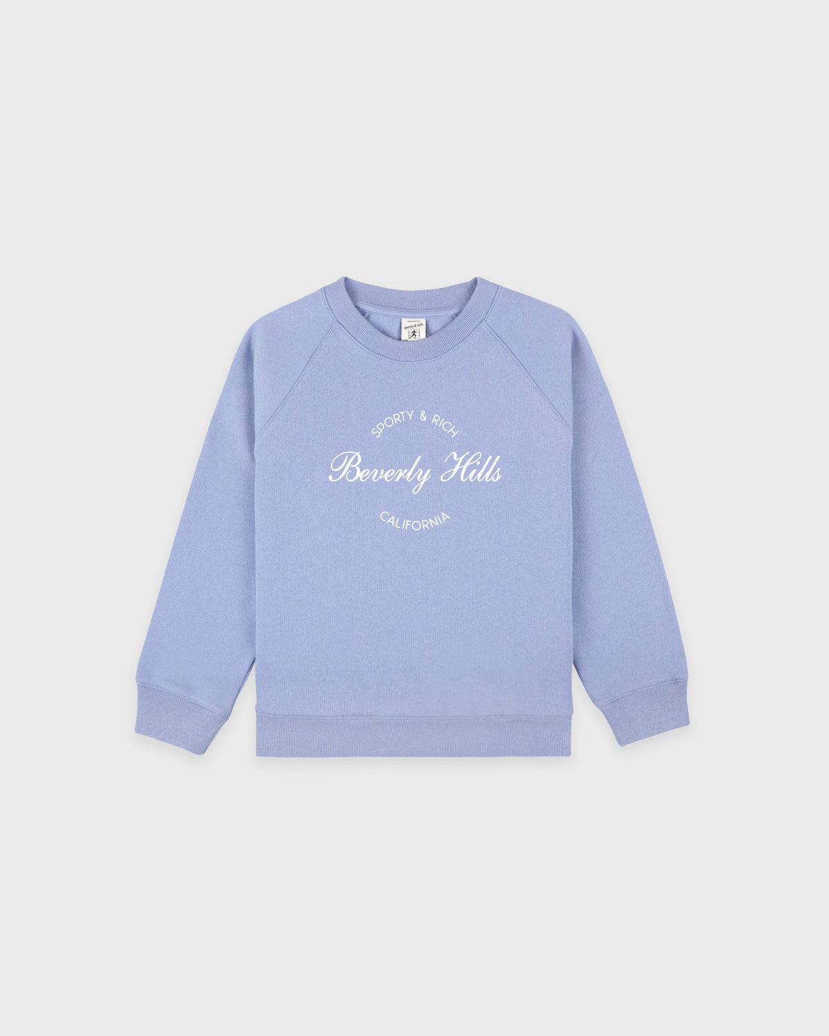 Sporty & Rich Beverly Script Kids Crewneck - Periwinkle
