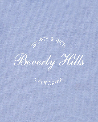 Sporty & Rich Beverly Script Kids Gym Short - Periwinkle