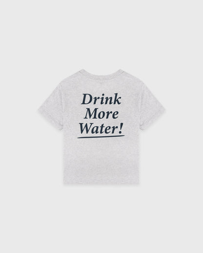 Sporty & Rich Drink More Water Kids T-Shirt - Heather Gray