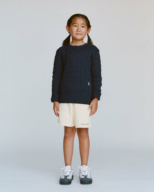 Sporty & Rich SRC Kids Cableknit Sweater - Dark Navy