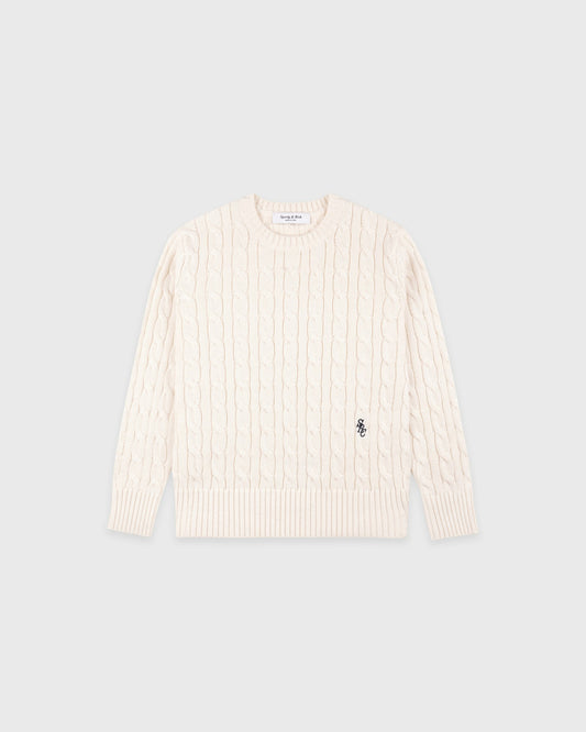 Sporty & Rich SRC Kids Cableknit Sweater - Ecru