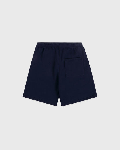 Sporty & Rich Serif Logo Kids Gym Short - Dark Navy