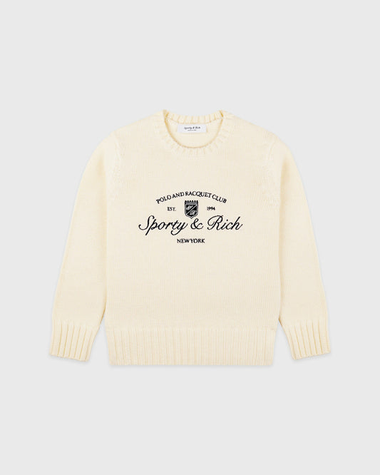 Sporty & Rich Syracuse Kids Knitted Sweater - Ecru