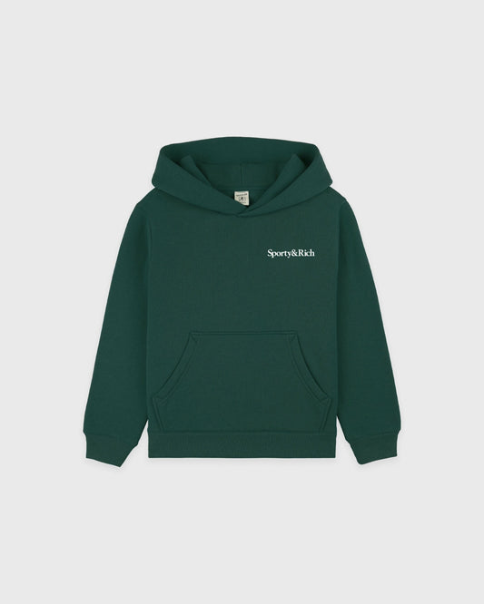 Sporty & Rich Drink More Water Kids Hoodie - Forest/White