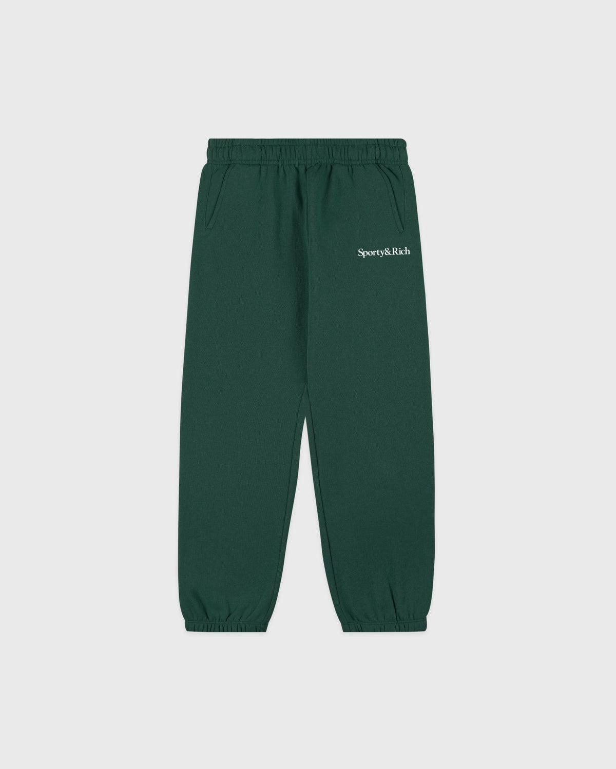 Sporty & Rich Serif Logo Kids Sweatpant - Forest/White