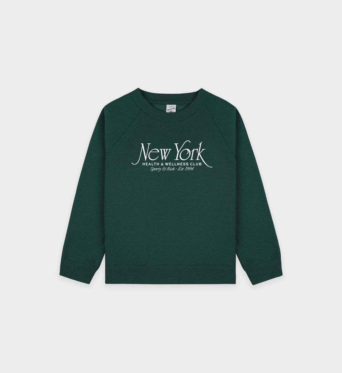Sporty & Rich NY 94 Kids Crewneck - Forest/White