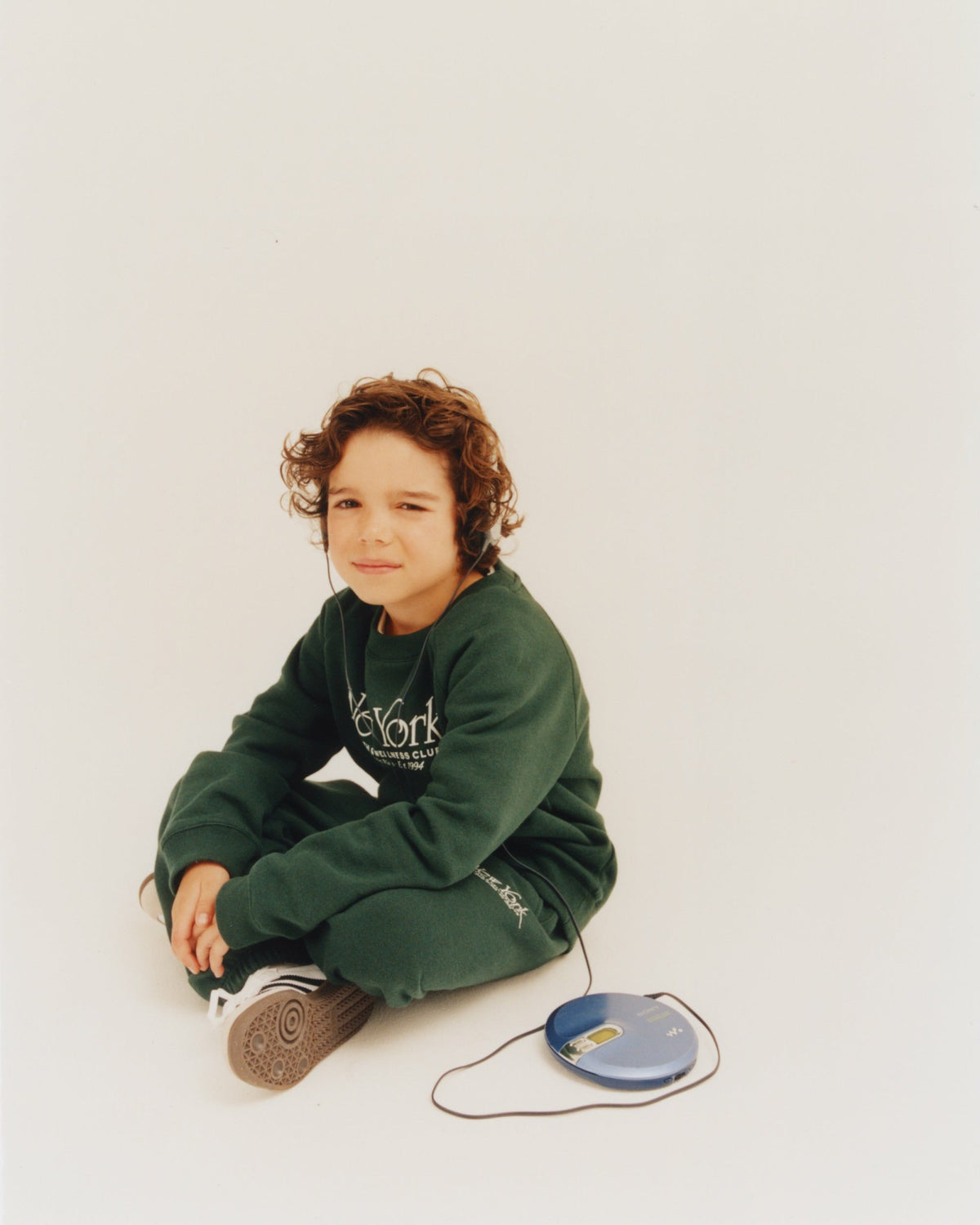 Sporty & Rich NY 94 Kids Crewneck - Forest/White