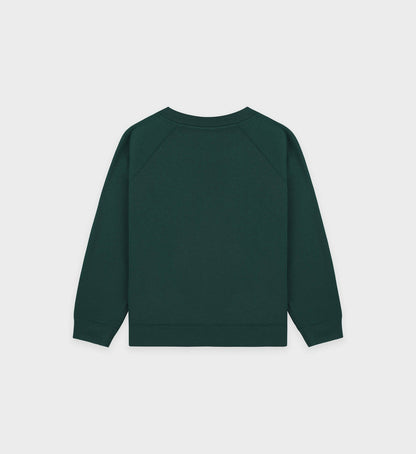 Sporty & Rich NY 94 Kids Crewneck - Forest/White