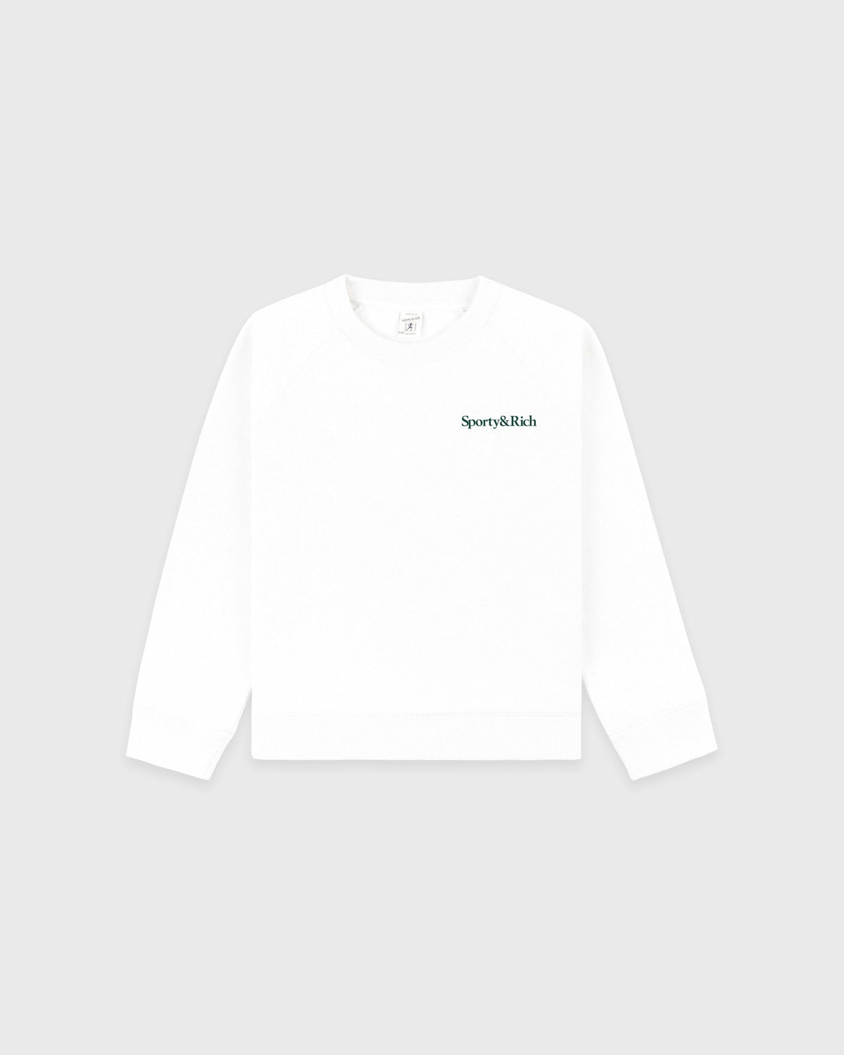 Sporty & Rich Drink More Water Kids Crewneck - White/Forest
