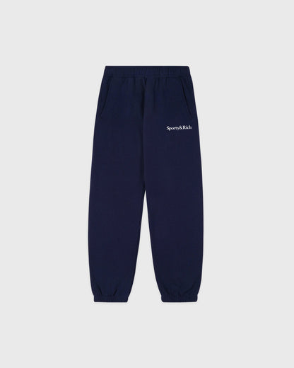 Sporty & Rich Serif Logo Kids Sweatpant - Dark Navy/White