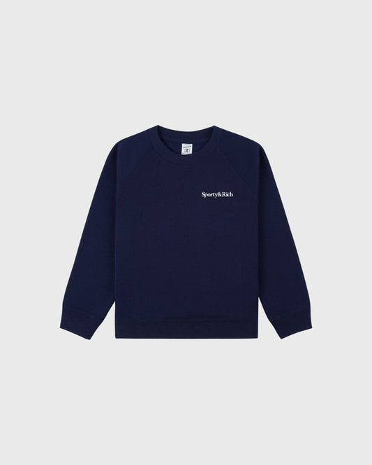 Sporty & Rich Eat More Veggies Kids Crewneck - Navy/White