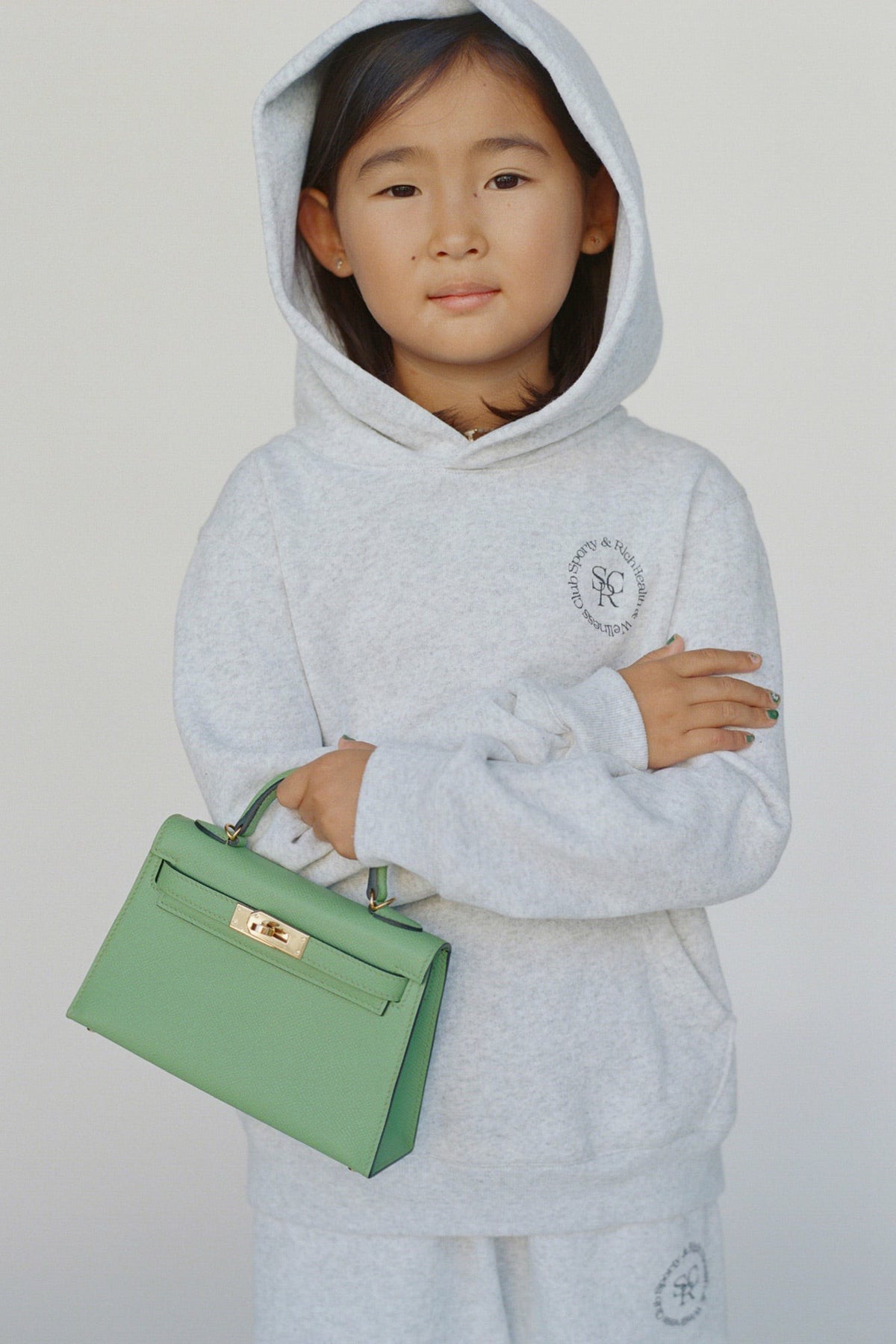 Sporty & Rich SRHWC Kids Hoodie - Heather Gray/Navy