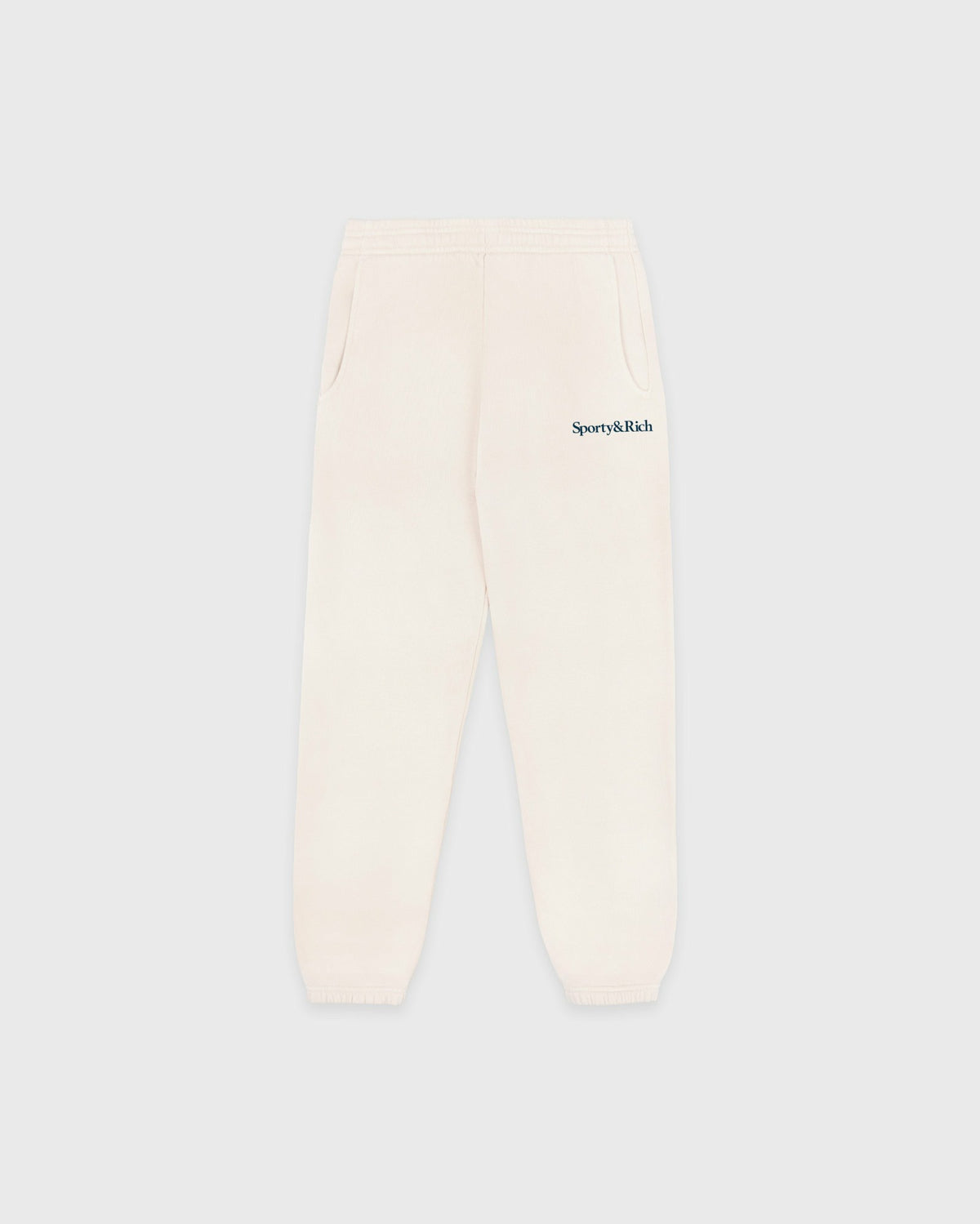 Sporty & Rich Serif Logo Kids Sweatpant - Cream/Navy