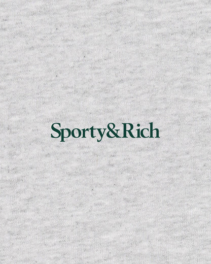 Sporty & Rich Serif Logo Kids Sweatpant - Heather Gray/Forest