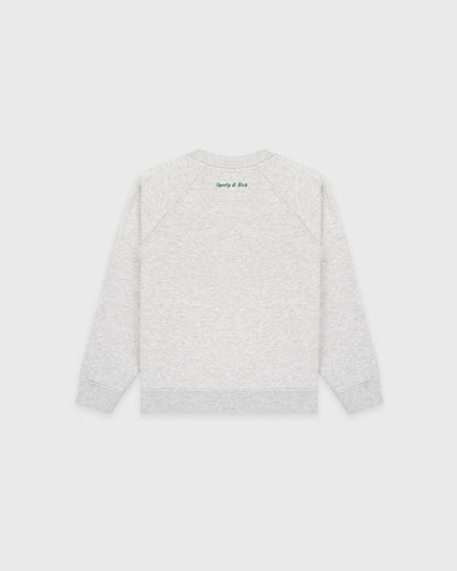 Sporty & Rich Be Nice Kids Crewneck - Heather Gray/Forest