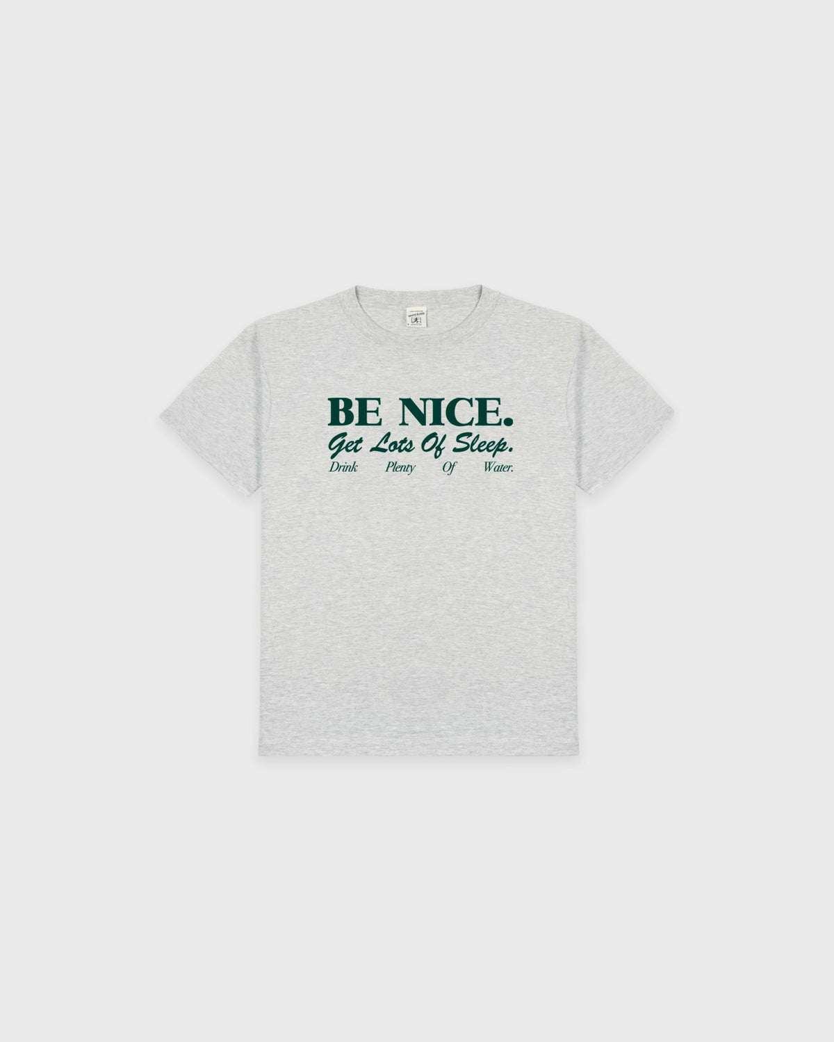 Sporty & Rich Be Nice Kids T-Shirt - Heather Gray/Forest