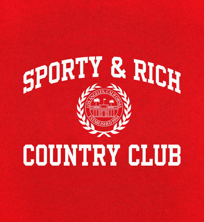 Sporty & Rich Varsity Crest Kids Crewneck - Ruby/White