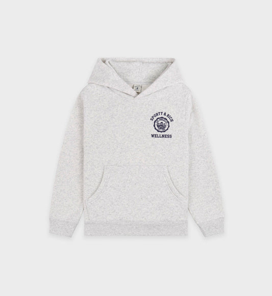 Sporty & Rich Emblem Kids Hoodie - Heather Gray/Navy