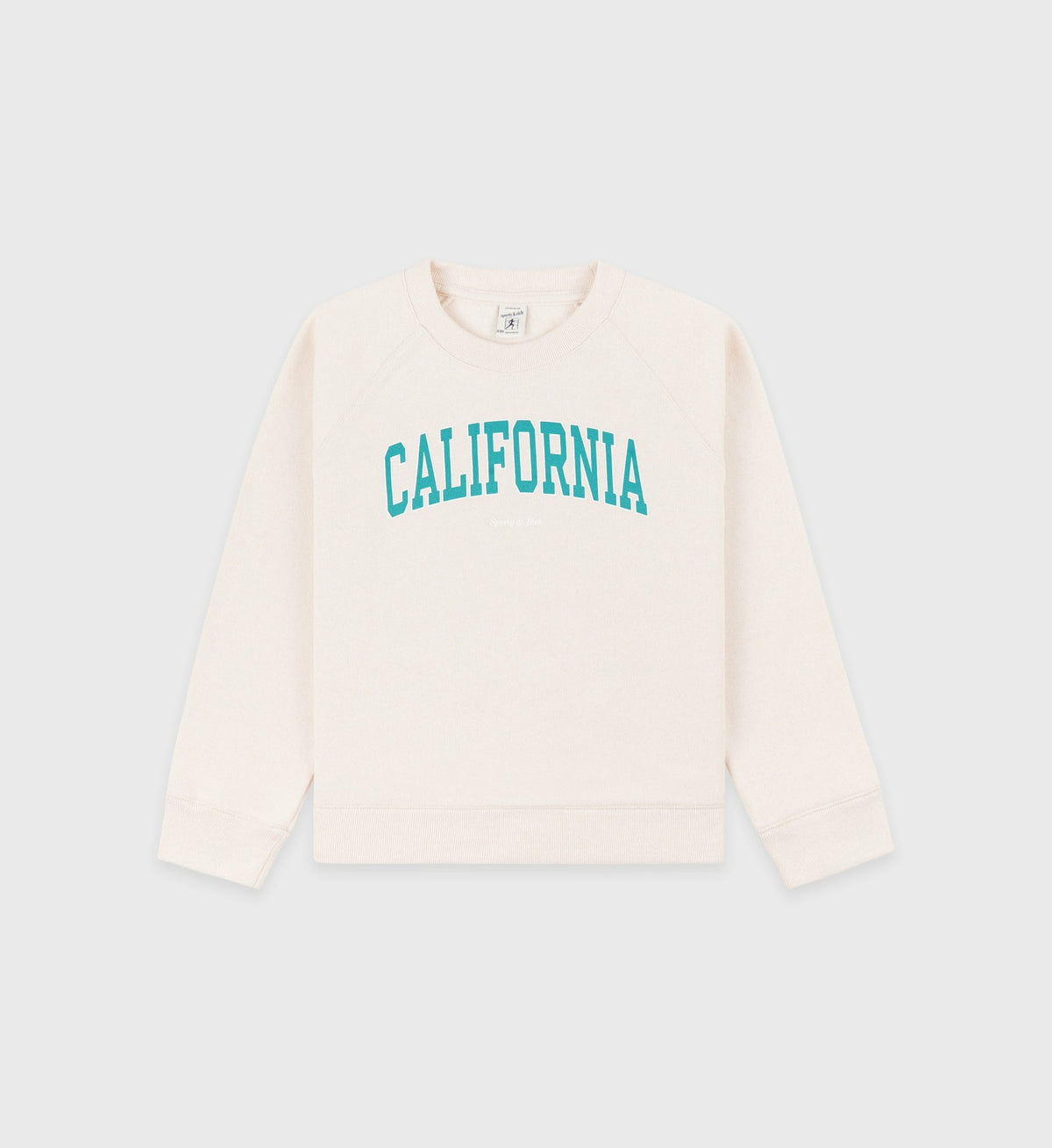 Sporty & Rich California Kids Crewneck - Cream/Spring Green