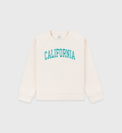 Sporty & Rich California Kids Crewneck - Cream/Spring Green