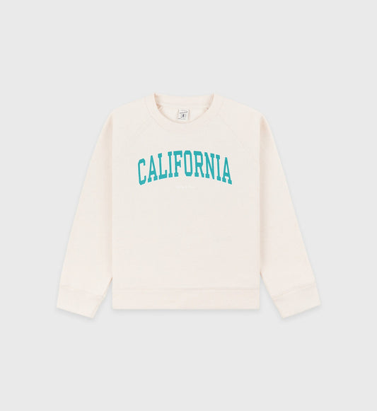 Sporty & Rich California Kids Crewneck - Cream/Spring Green
