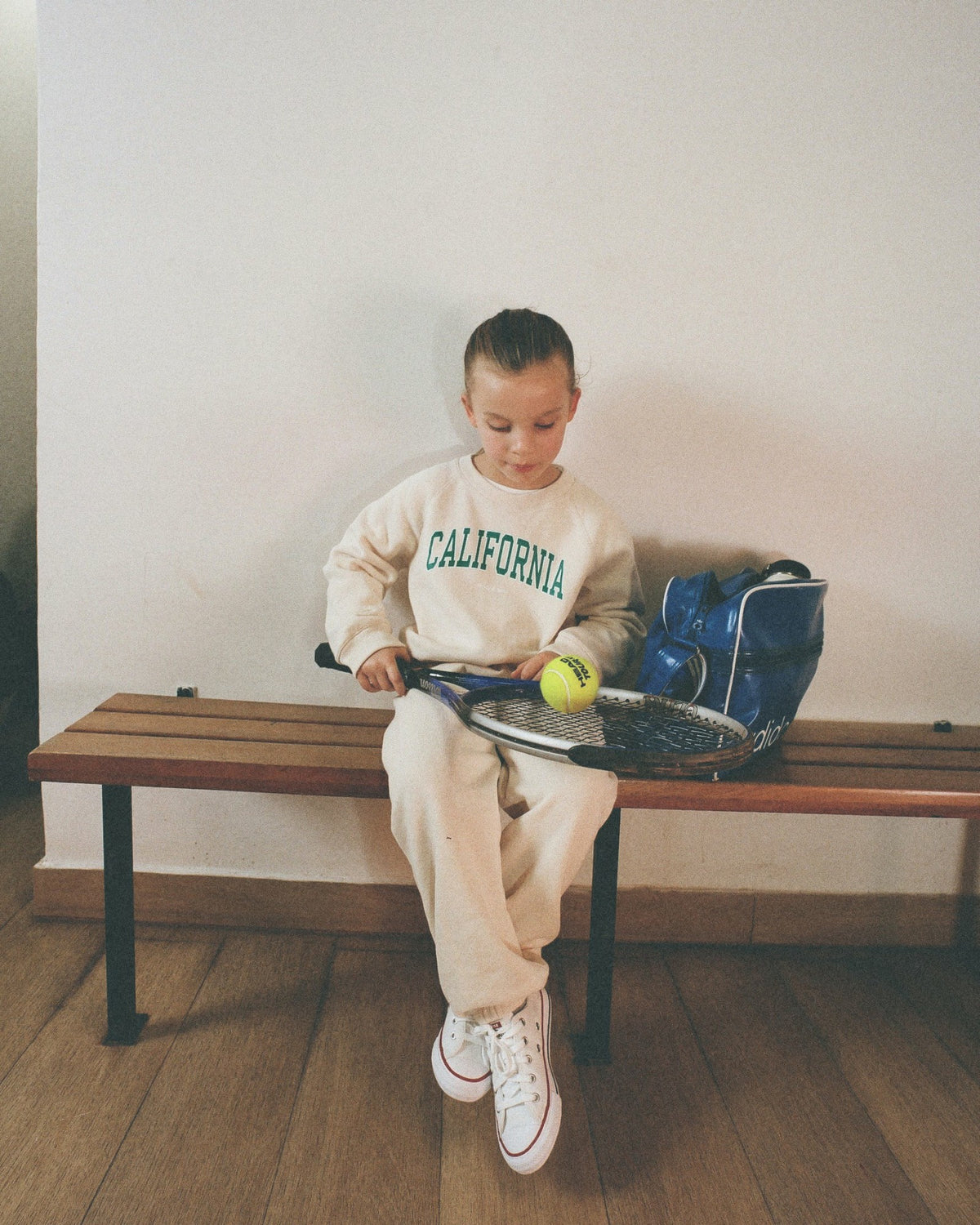 Sporty & Rich California Kids Sweatpant - Cream/Spring Green