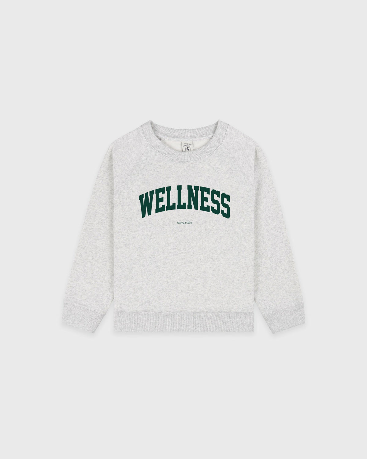 Sporty & Rich Wellness Ivy Kids Crewneck - Heather Gray/Forest