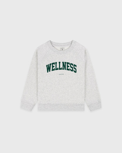 Sporty & Rich Wellness Ivy Kids Crewneck - Heather Gray/Forest