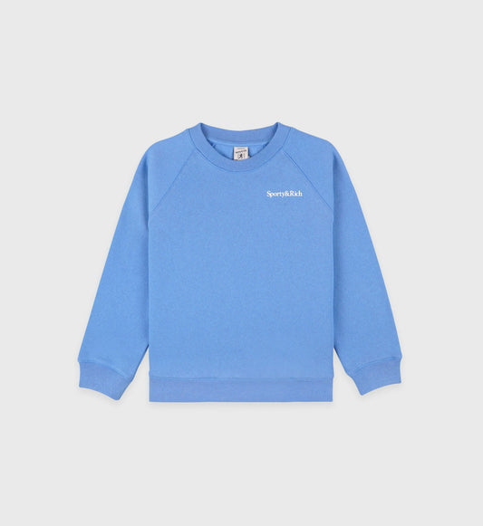 Sporty & Rich Eat More Veggies Kids Crewneck - Juniper/White