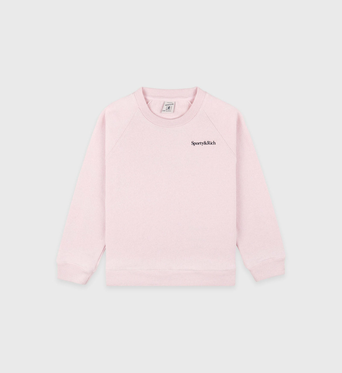 Sporty & Rich Eat More Veggies Kids Crewneck - Pink Dolphin/Navy