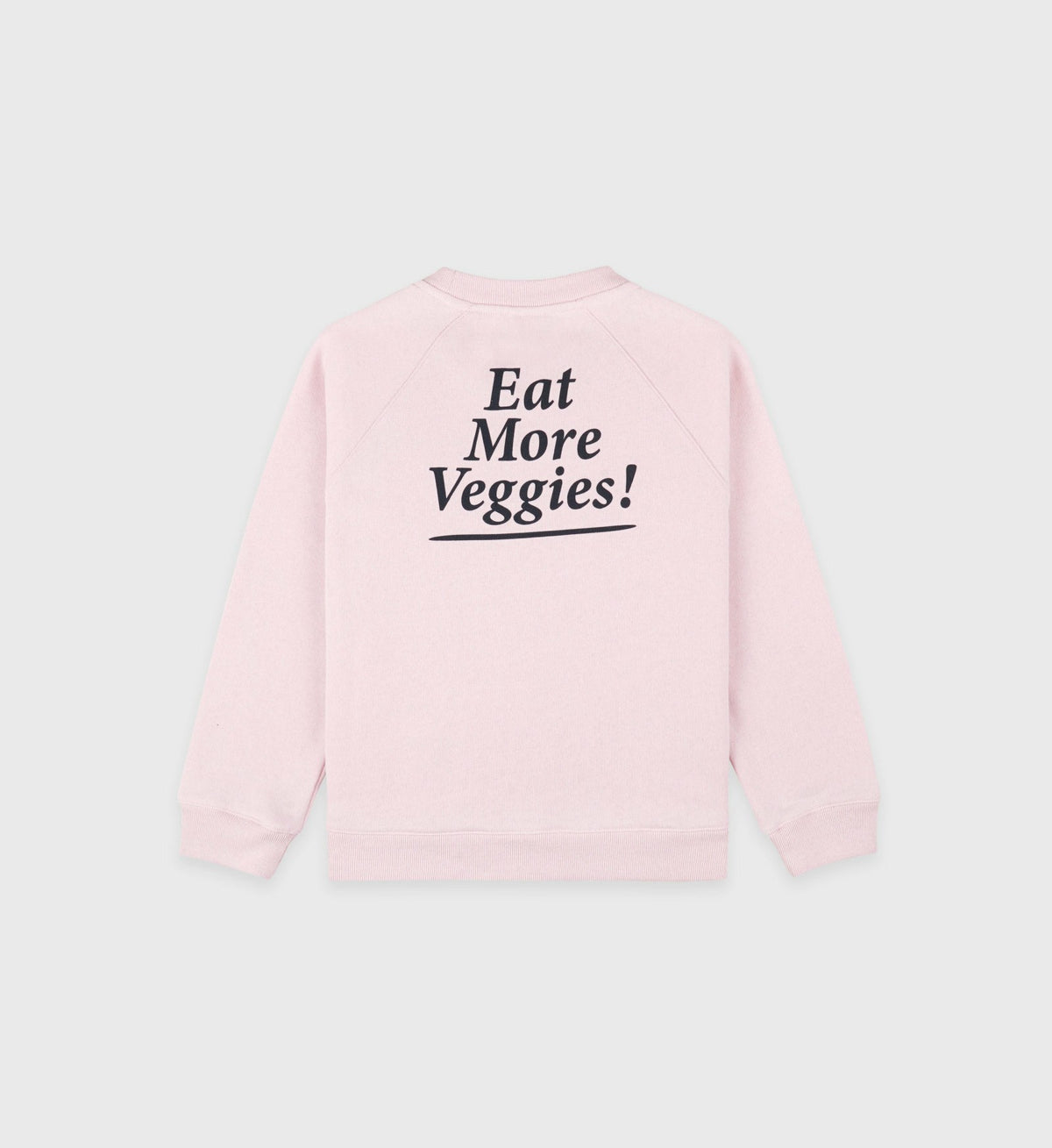 Sporty & Rich Eat More Veggies Kids Crewneck - Pink Dolphin/Navy