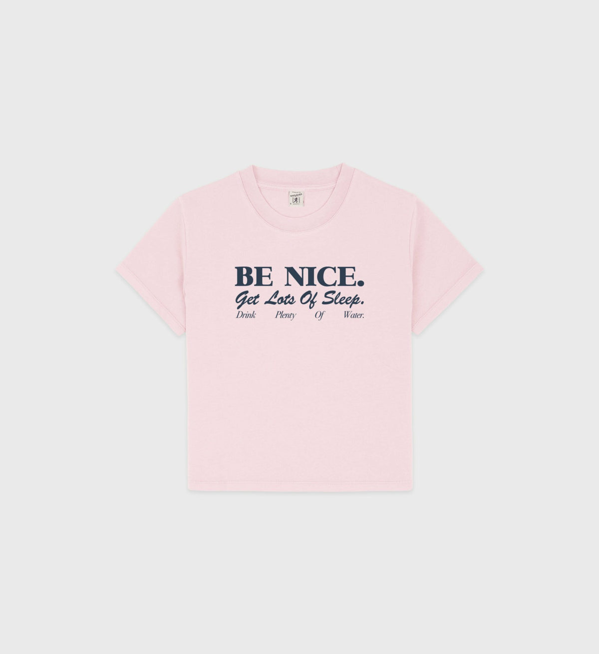 Sporty & Rich Be Nice Kids T-Shirt - Pink Dolphin/Navy