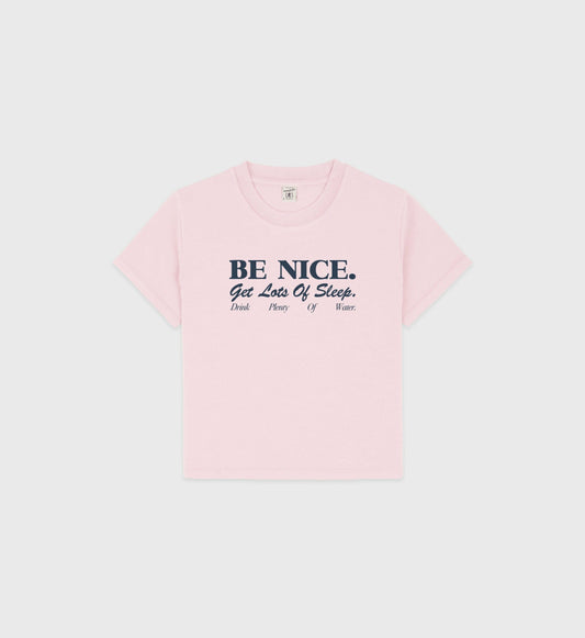 Sporty & Rich Be Nice Kids T-Shirt - Pink Dolphin/Navy