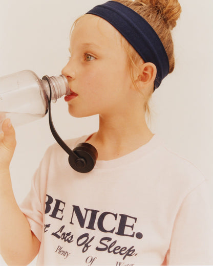 Sporty & Rich Be Nice Kids T-Shirt - Pink Dolphin/Navy