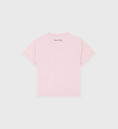 Sporty & Rich Be Nice Kids T-Shirt - Pink Dolphin/Navy