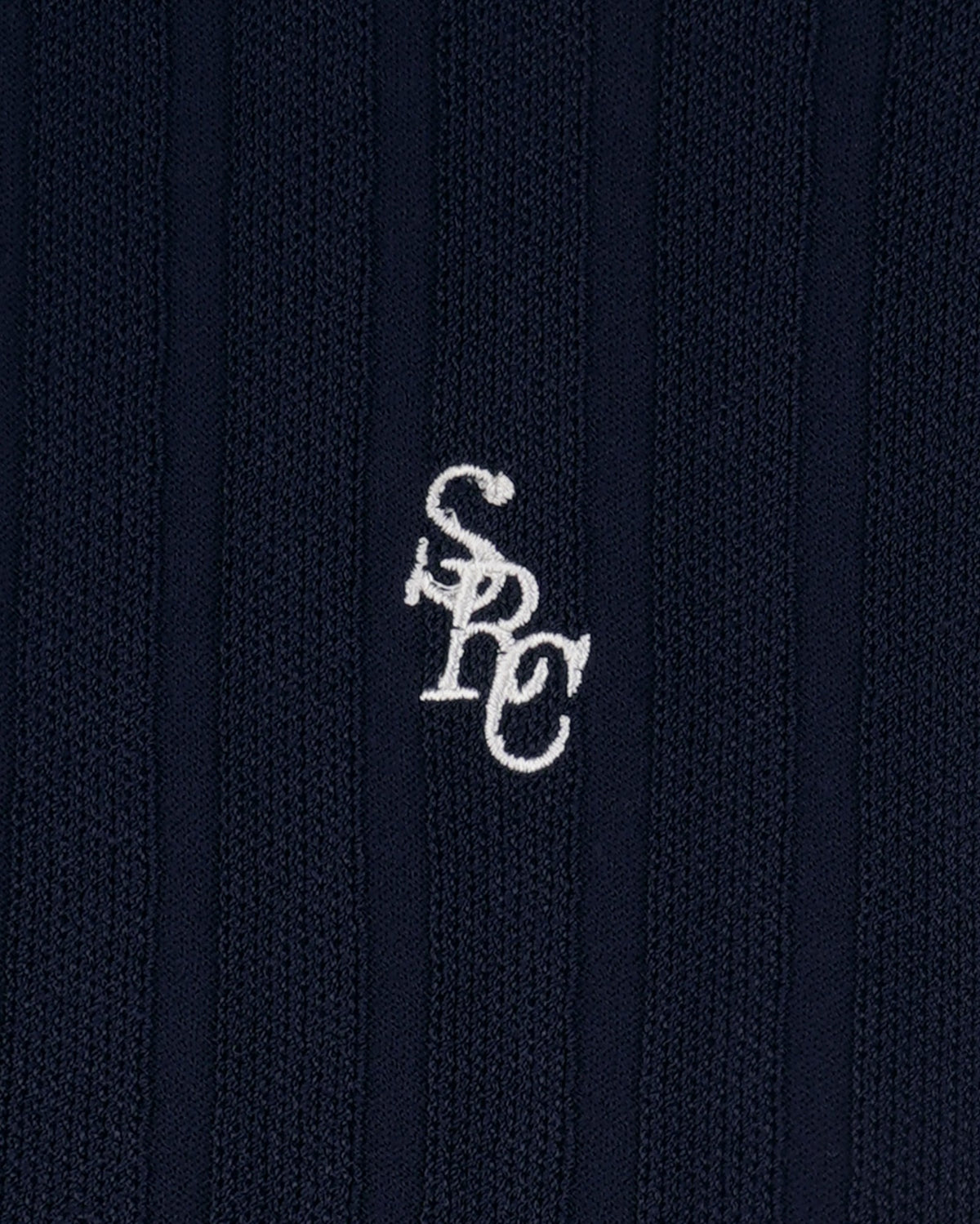 Sporty & Rich SRC Ribbed Polo - Dark Navy/White