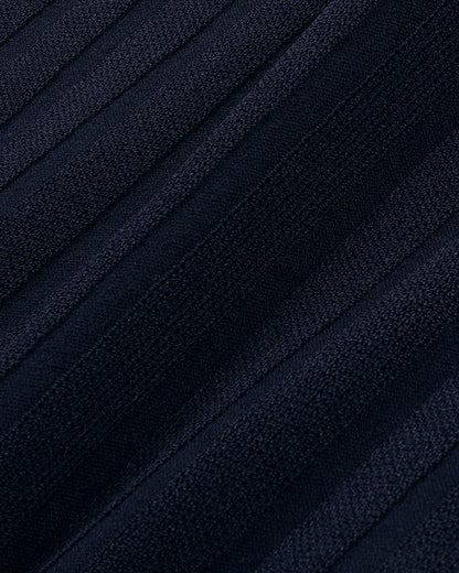 Sporty & Rich SRC Ribbed Polo - Dark Navy/White